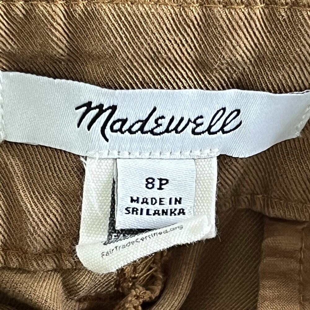 Madewell The Harlow Wide-Leg Pant 8 P Spiced Pleated Front Linen Blend Acorn Tan - Picture 9 of 15